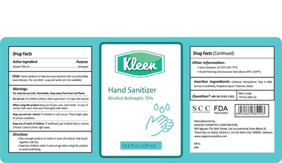 (Label) Kleen Hand Sanitizer 320ml - KLEEN 320ml Saigon Cosmetics